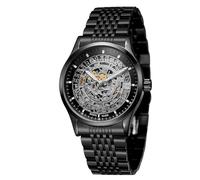 FORSINING Mens Mechanical Movement Calendar Watch 3ATM Waterproof Skeleton Steampunk Wrist Watch