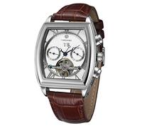 FORSINING Men's Mechanical Self-Winding Analog Fashionable Unique Shape Watch with Leather Strap