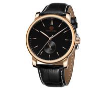 FORSINING Men's Minimalist Waterproof Fashion Wrist Watch with Genuine Leather Strap