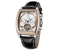 FORSINING Men's Popular Style Automatic Unique Design Shape Analog Watch with Shape Leather Strap