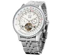 FORSINING Men's Self Winding Waterproof Automatic Stainless Steel Skeleton Tourbillon Calendar Wrist Watch