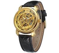 FORSINING Men's Skeleton Automatic Analogue Leather Band Wrist Watch WRG8078M3G1