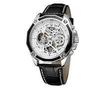 FORSINING Men's Skeleton Mechanical Watch Reloj Automatic Movtment Male Clock with Genuine Leather Strap