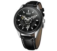 FORSINING Men's Transparent Automatic Self-wind Casual Skeleton Leather Analog Trendy Original Watches