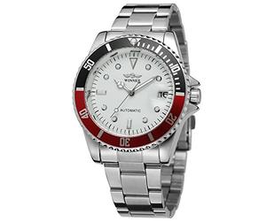 FORSINING Men's Vintage Automatic Selfwind Stainless Steel Bracelet Collection Watch with Dots WRG8066M4T3