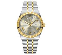 FORSINING Men's Watch, Analogue Quartz Watch with Date & Day of the Week, Stainless Steel Strap, Waterproof Business Watch for Men, Roman Numerals, Gold Silver Design, Classic Designer Wrist Watch