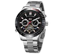 FORSINING Men's Waterproof Automatic Tourbillion Watch Calendar Date Month Stainless Steel Wrist Watch, Mechanical