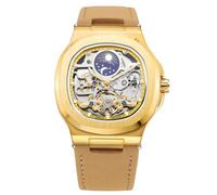 FORSINING Men's Waterproof Self Winding Skeleton Mechanical Wrist Watch with Leather Strap