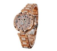 FORSINING Women Lady Automatic Brand Letter Craft Clock Reloj Diamond Mechanical Skeleton Watch (Rose Gold)