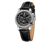 FORSINING Women Waterproof Automatic Business Watch Lady Calendar Self Winding Stainless Steel Moon Phase Wrist Watch Black Colour