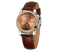 FORSINING Women Waterproof Automatic Business Watch Lady Calendar Self Winding Stainless Steel Moon Phase Wrist Watch Rose Gold