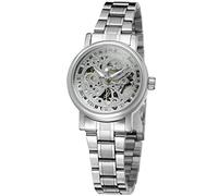 FORSINING Women's Stylish Automatic Self-Wind Skeleton Analogue Stainless Steel Bracelet Watch
