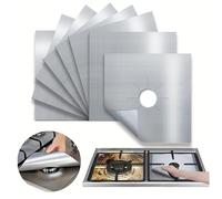 Forsisco Stove Burner Covers for Gas Range Cleaning Reusable Gas Stove Burner Liners for Gas Stove Sliver Stove Top Protector for Gas Burners