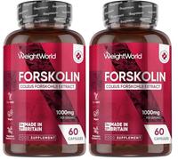Forskolin Capsules 1000mg - 60 Vegan Capsules - Coleus Forskohlii Extract - Suitable for Keto & Low-Carb Diets - Allergen-Free & Non-GMO - Forskolin Supplement for Men & Women (Pack of 2)