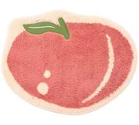 Forssils Peach Bath Mat for Bathroom, Non Slip Cute Bath Mats Fruit Shaped Absorbent Bath Rugs Bathroom Tub Plush Shower Rugs Washable Carpet for Kid's Room (Peach)