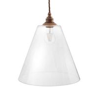 Forster Clear Cone Glass Pendant Light - Old English Brass - Se Home