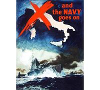 Forster War WWII UK Navy Goes On Italy Sicily Advert Premium Wall Art Canvas Print 18X24 Inch