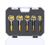 Forstner Bits TOUGH MASTER 5 Piece Carbide Tip, 15mm, 20mm, 25mm, 30mm, 35mm Diameter Plus 2 Hex Keys and Heavy Duty Case For Wood Working, DIY TCT Tool