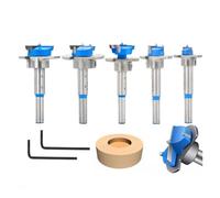 Forstner Drill Bit 15-35mm Carbide Tipped Drill Bit Set Adjustable Core Drill Boring Bit Woodworking Tool Hole Saw Cutter(1pc 32mm Locator)