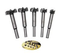 Forstner Drill Bits - Malayas 5pcs 15-35mm Carbide Steel Woodworking Hinge Boring Hole Saw Drill Bit Set for Wood Plastic Plywood