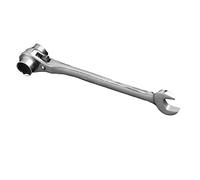 Forsun 2 in 1 Scaffolding Ratchet Wrench, 19mm/22mm, Silver, Ratcheting Socket Spanner Tool