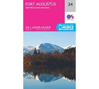 Landranger 34 Fort Augustus, Glen Roy & Glen Moriston Map With Digital Version - Pink, Pink One Size