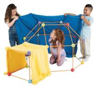 Fort Building Kit for Kids, 69 Piece STEM Construction Set - DIY Den Building Kit & Play Tent Toy for Boys & Girls Age 5+, Indoor & Outdoor Creative Building Toys for Forts, Playhouses, Tunnels.