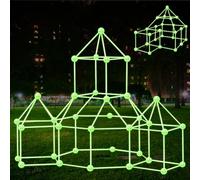 Fort Building Kit For Kids,Glow in the Dark 158 Pcs Upgraded Den Building Kit,Creative Fort Toys For 5 6 7 8 9 10 Year Old Boys & Girls,STEM Building DIY Kit Play Tent House Indoor Outdoor