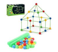 Fort Building Kit for Kids, Kids Construction Toys for Age 4-10, DIY Kid s Den Building Kit for Boys & Girls, STEM Building Toys for Indoor & Outdoors Activity (No cloth)