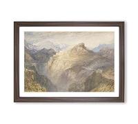 Fort by Joseph Mallord William Turner Framed Print | A2 Walnut Framed Wall Art | Ready to Hang | Modern Nature Picture | Living Room Bedroom Lounge Office