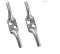 Fort Fasteners Cleat Hook 100mm BZP Heavy Duty Galvanised Rope Cord, Flagpole Cleat Hook Trailer Rope Tiebacks Roman Blind Cord Hooks for Washing Line with Screws - 4 inch (4)