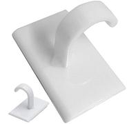 Fort Fasteners Cup Hooks, Plastic, Self Adhesive 32mm x 20mm x 25mm White 60 Hooks