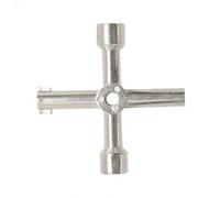 Fort Fasteners Meter Box Key Gas Key Meter Key 4-Way Multi-Functional Utilities Key for Electric Cupboard Cabinet Opening Key (Zinc Plated)