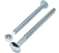 Fort Fasteners Pack Of 10 X M6 X 150mm Zinc Cup Square Carriage Bolt Coach Screws With Hex Full Nuts