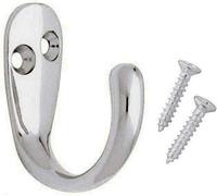 Fort Fasteners Robe Hooks Single Chrome Plated Pack Of 4