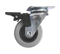 Fort Fasteners Single Wheel Castor Wheel, Plate Fix 50mm with Brake Pack of 6