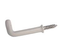 Fort Fasteners Square Dresser Hook Shouldered 32mm (1.1/4 Inch) White PVC Coated Pack of 100