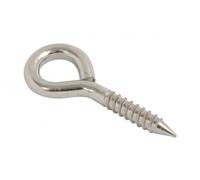 Fort Fasteners Steel Screw Eye Hooks 19x1.9mm Frame Loop Ring Wall Hanger Bzp Steel BZP Pack of 100