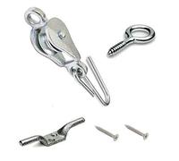 Fort Fasteners Washing Line Pulley Kits with Screw Eyes and Cleat Hooks