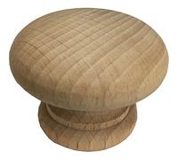 Fort Fasteners Wood Door Knobs, Drilled for Woodscrew - Dowel Screw 50mm (2 Inch) Beech Unlacquered (20)