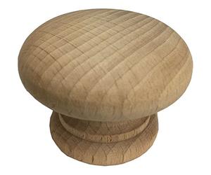 Fort Fasteners Wood Door Knobs, Drilled for Woodscrew - Dowel Screw 50mm (2 Inch) Beech Unlacquered (20)