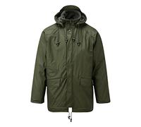 Fort - Flex Lined Jacket - Green - Large - Mens Waterproof Jackets - Comfortable & Stylish - Features Welded Seams - Detachable Hood - Fleece Lining