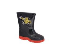 Fort KidsPVC Navy/Red Tractor Print Wellies