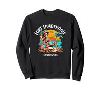 Fort Lauderdale Florida Funny Skeleton in the Hot Sun Design Sweatshirt