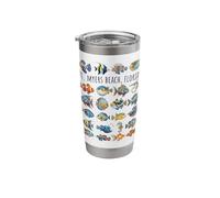 Fort Myers Beach Florida Colorful Fish Design Stainless Steel Insulated Tumbler