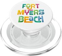 Fort Myers Beach Florida Tropical Typographic Design PopSockets PopGrip for MagSafe