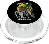 Fort Myers Florida USA Funny Manatee Alligator Design PopSockets PopGrip for MagSafe