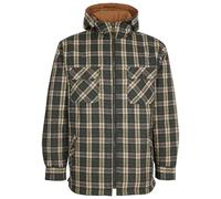 Fort Penarth Hoodie - Size Medium, Green - Thermal Sherpa Fleece Lining - Heavyweight Tartan Check Flannel, Warm Winter Outdoor Overshirt - Comfortable & Practical - for Cold Weather, Workwear