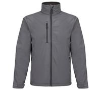 Fort - Selkirk Softshell Waterproof Jacket for Men - Size XXL, Grey - Windproof, Fleece-Lined Work Jacket with Adjustable Hem & Cuffs - Breathable Outdoor Rain Coats with Secure Zipped Pockets