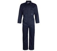 Fort Coverall 344 Stud Front - 240gsm Polycotton, Action Back & Multiple Pockets - Navy 36"